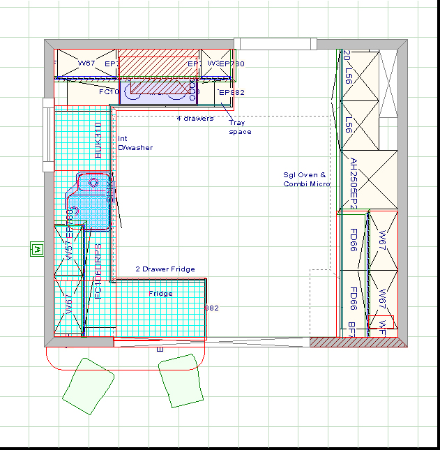 kitchen floor plans drawing